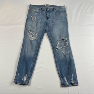 Zara Woman Premium Denim Collection Distressed Ripped Blue Jeans Women’s USA- 8